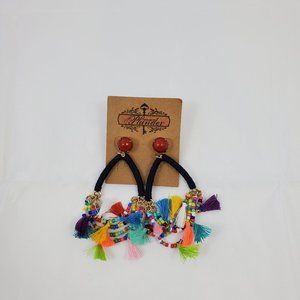 Plunder Design Jewelry Casey Earrings Colorful Tassel & Beads New